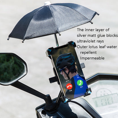 CYCLINGBOX Bicycle Mobile Phone Bracket With Parasol Rider Mobile Phone Frame, Style: Rearview Mirror Installation (Blue) - Holders by CYCLINGBOX | Online Shopping UK | buy2fix