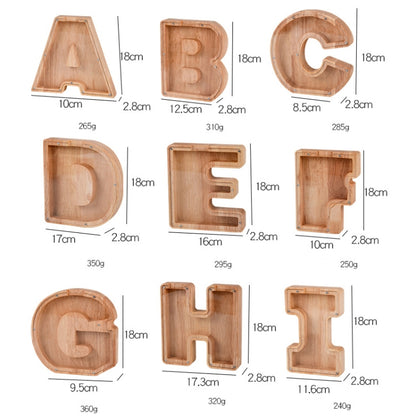 Wooden English Alphabet Piggy Bank Transparent Acrylic Piggy Bank(D) - Home & Garden by buy2fix | Online Shopping UK | buy2fix