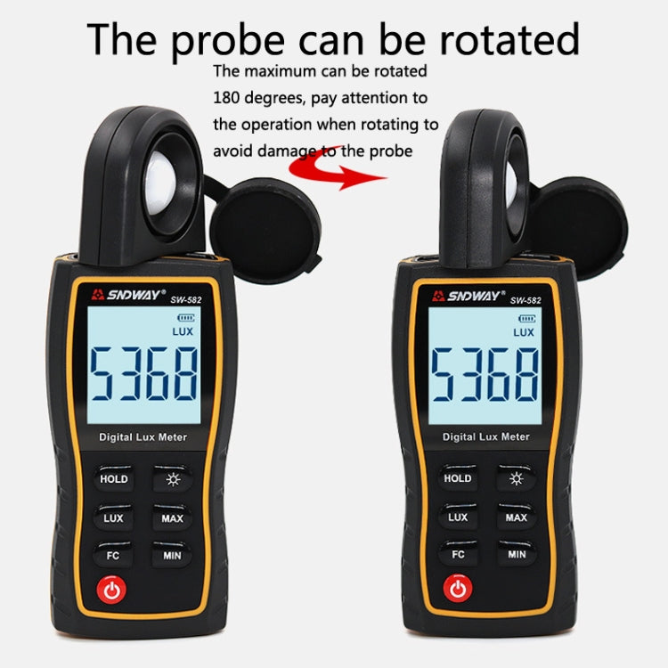 SNDWAY SW582 Handheld Digital Illuminance Meter High-Precision Digital Light Meter(SW582) - Light & Sound Meter by SNDWAY | Online Shopping UK | buy2fix