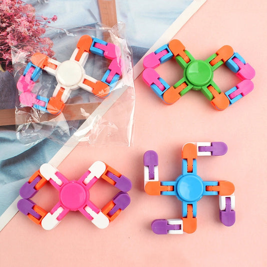 10 PCS Bicycle Chain Track DIY Toys Bone Stenosis 4 Angle Variety Fingertip Spinner, Random Color Delivery(Four-section Type) - Spinning Toys by buy2fix | Online Shopping UK | buy2fix