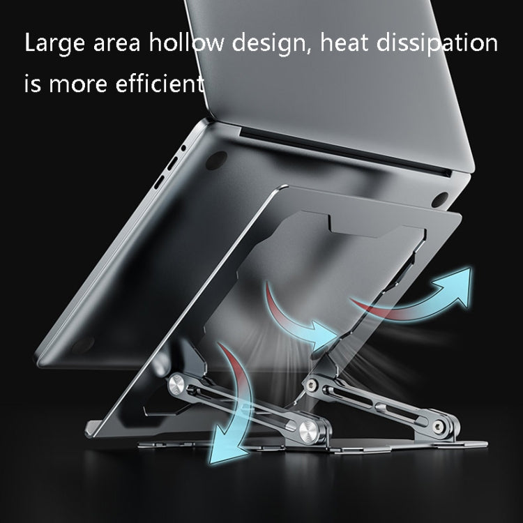 Integrated Foldable Laptop Stand Hollow Heat-Dissipating Flat Desktop Stand(Moon Silver) - Computer & Networking by buy2fix | Online Shopping UK | buy2fix