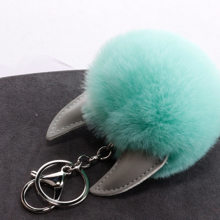 3 PCS Cartoon Croissant Hair Ball Keychain Pendant Bag Car Pendant(Light Gray) - Key Rings by buy2fix | Online Shopping UK | buy2fix