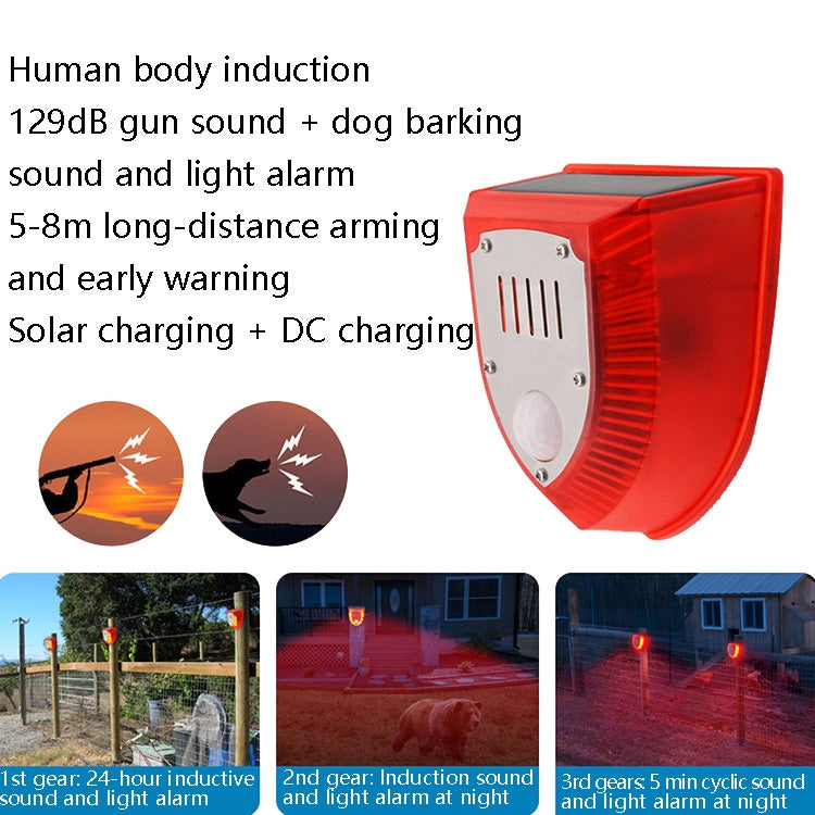 N911M Solar Animal Repeller Outdoor Sound And Light Alarm, Specification: with Induction - Security by buy2fix | Online Shopping UK | buy2fix