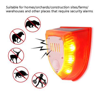 N911M Solar Animal Repeller Outdoor Sound And Light Alarm, Specification: with Induction - Security by buy2fix | Online Shopping UK | buy2fix