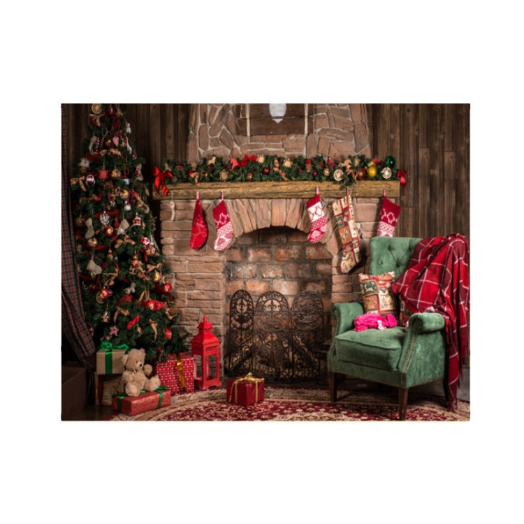 2.1m x 1.5m 3D Christmas Fireplace Studio Background Cloth - Camera Accessories by buy2fix | Online Shopping UK | buy2fix