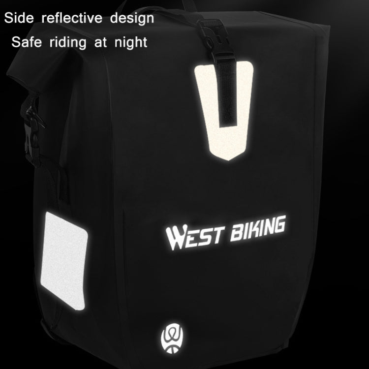 WEST BIKING 25L Mountain Bike Shelf Waterproof Reflective Camel Bag(Black) - Bicycle Bags by WEST BIKING | Online Shopping UK | buy2fix