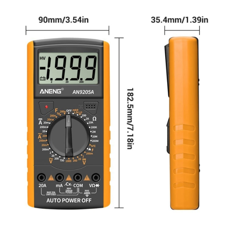 ANENG Automatic High-Precision Intelligent Digital Multimeter, Specification: AN9205A(Blue) - Consumer Electronics by ANENG | Online Shopping UK | buy2fix