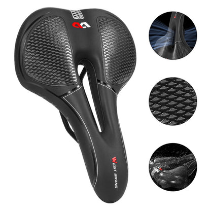 WEST BIKING Bicycle Riding Comfortable Silicone Saddle, Style: Fish Scale (Sponge) - Bicycle Saddle by WEST BIKING | Online Shopping UK | buy2fix