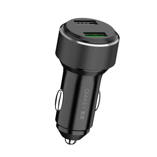 QIAKEY TM328 Dual Port Fast Charge Car Charger - In Car by QIAKEY | Online Shopping UK | buy2fix