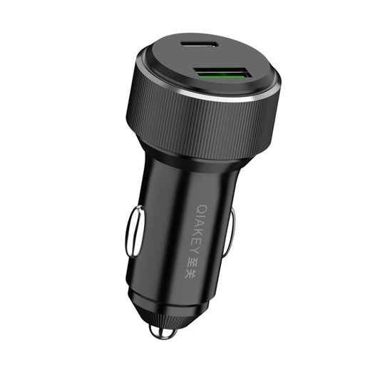 QIAKEY TM329 Dual Port Fast Charge Car Charger - In Car by QIAKEY | Online Shopping UK | buy2fix