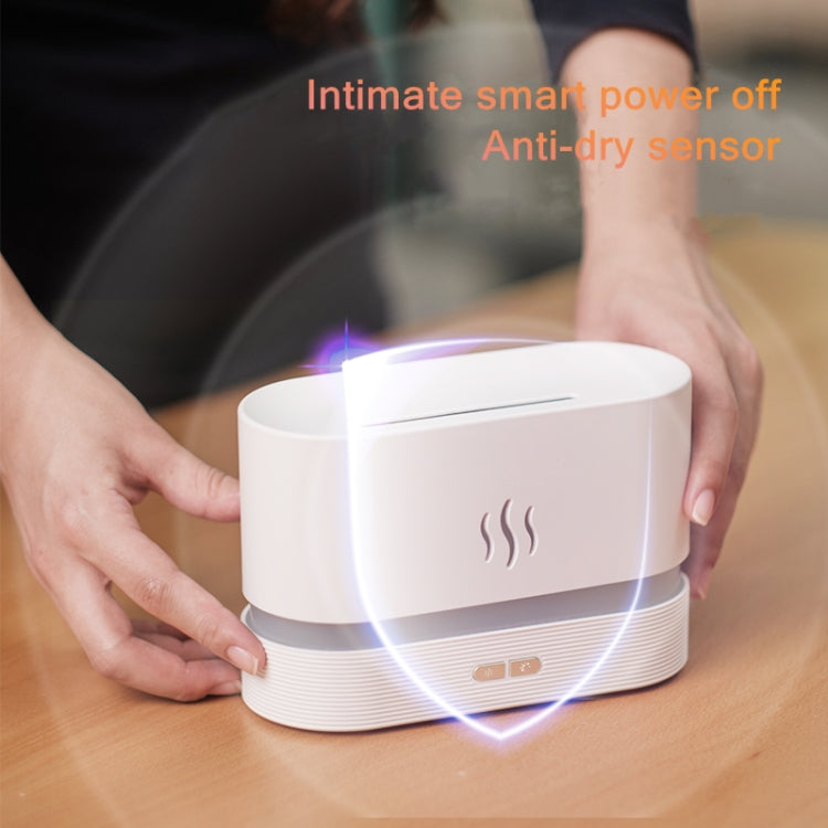 Flame Aroma Diffuser Night Light Humidifier(White) - Home & Garden by buy2fix | Online Shopping UK | buy2fix