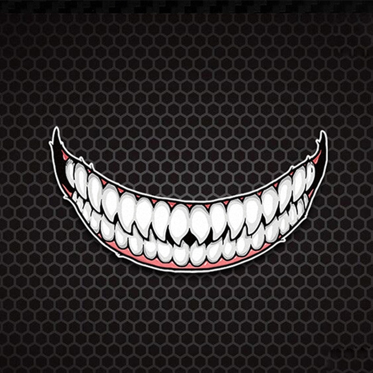 5 PCS J06 Motorcycle Helmet Sticker Small Teeth - In Car by buy2fix | Online Shopping UK | buy2fix