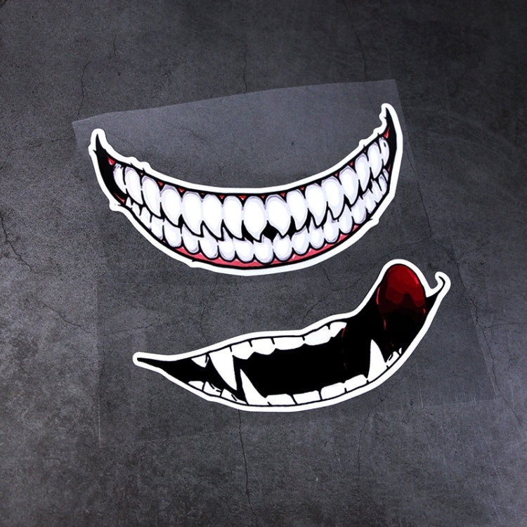 5 PCS J06 Motorcycle Helmet Sticker Small Teeth - In Car by buy2fix | Online Shopping UK | buy2fix