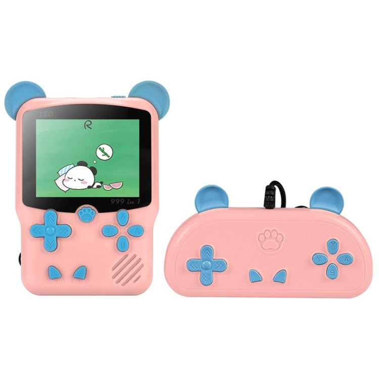 I50 999 in 1 Children Cat Ears Handheld Game Console, Style: Doubles (Pink) - Pocket Console by buy2fix | Online Shopping UK | buy2fix