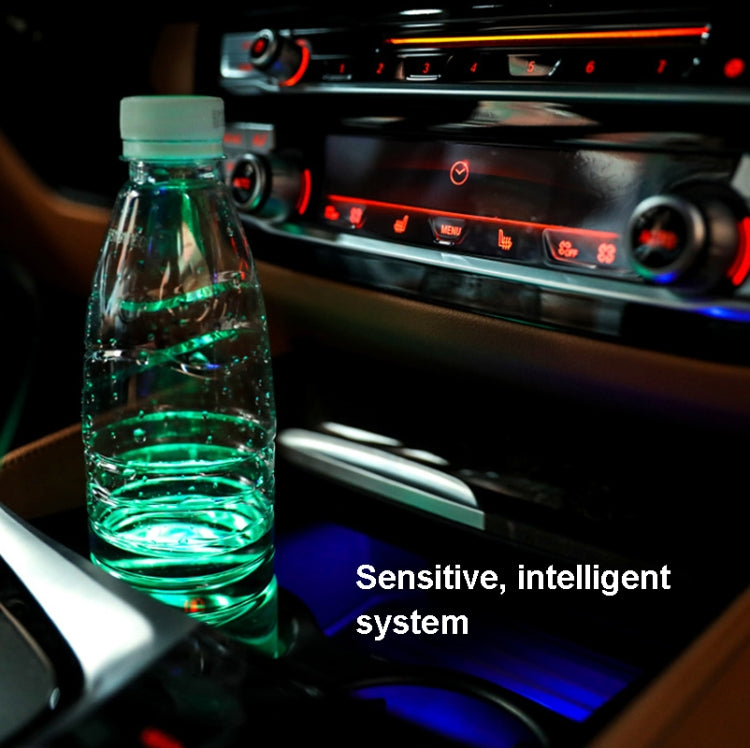 1 Pair 68mm LED Smart Light-Emitting Coaster Light Car Cup Slot Atmosphere Light(Beverage) - In Car by buy2fix | Online Shopping UK | buy2fix