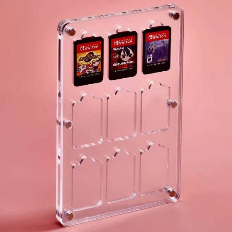 9 Grid Transparent Crystal Magnetic Game Card Storage Box For Switch - Cases by buy2fix | Online Shopping UK | buy2fix