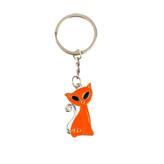 10 PCS Metal Paint Key Ring Car Pendant(Orange) - In Car by buy2fix | Online Shopping UK | buy2fix