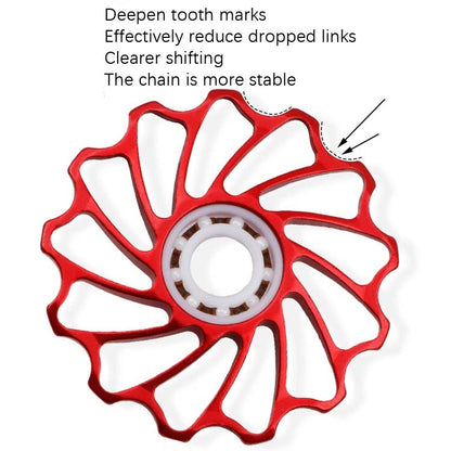 MEROCA Ceramic Bearing Mountain Bike Guide Wheel(11T Black) - Outdoor & Sports by MEROCA | Online Shopping UK | buy2fix