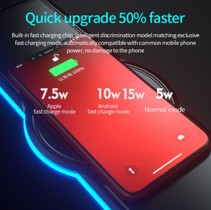 K9186 Multifunctional RGB Lighting Mouse Pad with Wireless Charger(Colorful) - Mouse Pads by buy2fix | Online Shopping UK | buy2fix