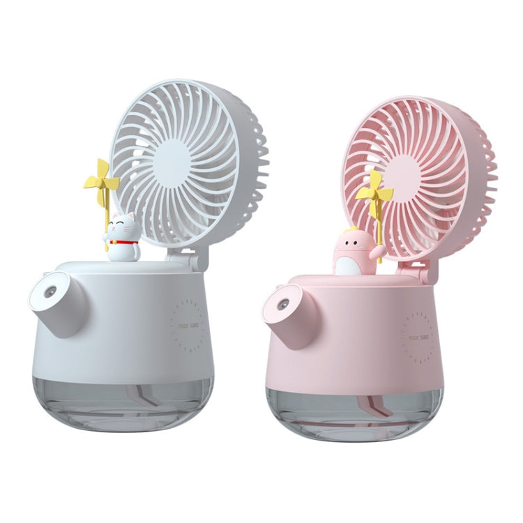 A04a USB Cute Pet Kettle Spray Desktop Fan(White Lucky Cat) - Consumer Electronics by buy2fix | Online Shopping UK | buy2fix