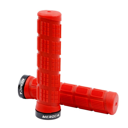 MEROCA Mountain Bike Anti-slip Shock Absorber Riding Grip Cover, Style: One Side Lock ME38 Red - Bicycle Grips by MEROCA | Online Shopping UK | buy2fix