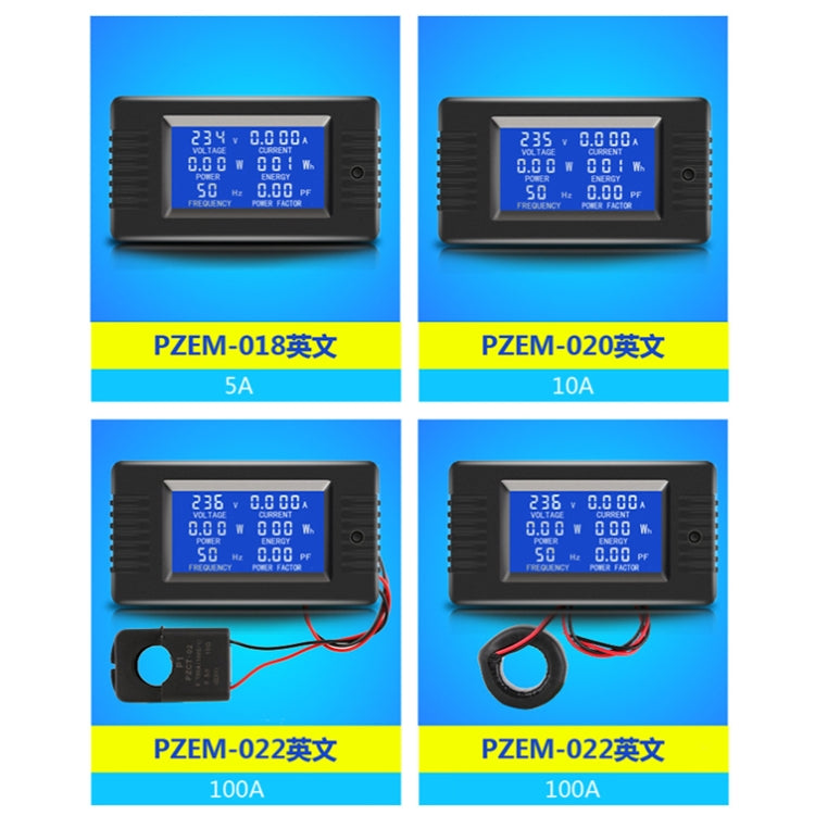 Peacefair English Version Multifunctional AC Digital Display Power Monitor, Specification: 10A - Current & Voltage Tester by Peacefair | Online Shopping UK | buy2fix