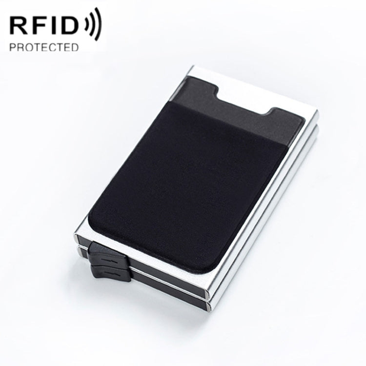 RFID Aluminum Alloy Anti-Degaussing Coin Card Holder(Silver Black) - Antimagnetic RFID Package by buy2fix | Online Shopping UK | buy2fix