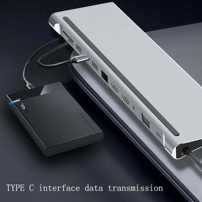 12 In 1 Type C Laptop Smart Docking Station(Gray) - Computer & Networking by buy2fix | Online Shopping UK | buy2fix