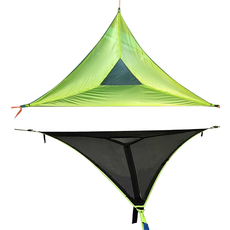 Aerial Multiplayer Triangle Hammock Folding Mesh Hammock Tree Tent,Size: 280x280x280cm Green - Hammocks by buy2fix | Online Shopping UK | buy2fix