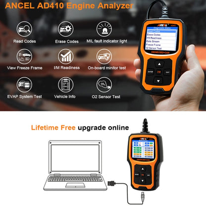 ANCEL AD410 OBD2 Car Universal Auto Diagnostic Scanner - In Car by buy2fix | Online Shopping UK | buy2fix