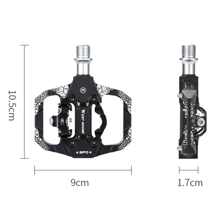 A Pair WEST BIKING YP0802086 Mountain Bike Aluminum Bearing Pedals(Red) - Pedals by WEST BIKING | Online Shopping UK | buy2fix