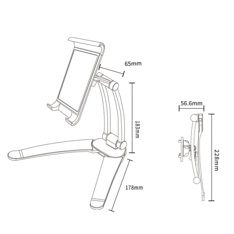 PB-41E Desktop Phone Tablet Lazy Folding Stand(Black) - Lazy Bracket by buy2fix | Online Shopping UK | buy2fix