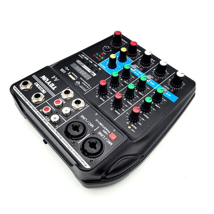 TEYUN A4 4-way Small Microphone Digital Mixer Live Recording Effector(EU Plug) - Consumer Electronics by TEYUN | Online Shopping UK | buy2fix