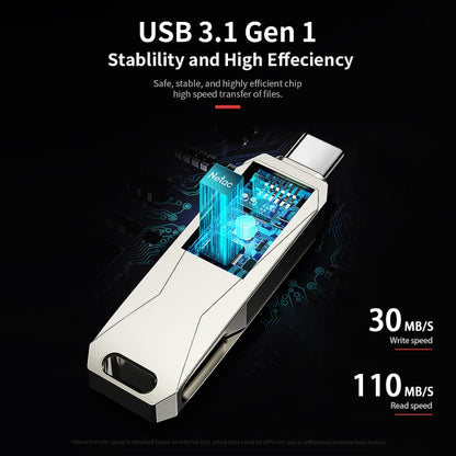 Netac U782C Type-C Dual Interface High-Speed Metal Computer USB Flash Drive, Capacity: 32GB - USB Flash Drives by Netac | Online Shopping UK | buy2fix