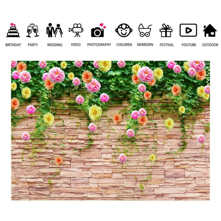 2.1m x 1.5m Flower Wall Photography Background Cloth - Camera Accessories by buy2fix | Online Shopping UK | buy2fix