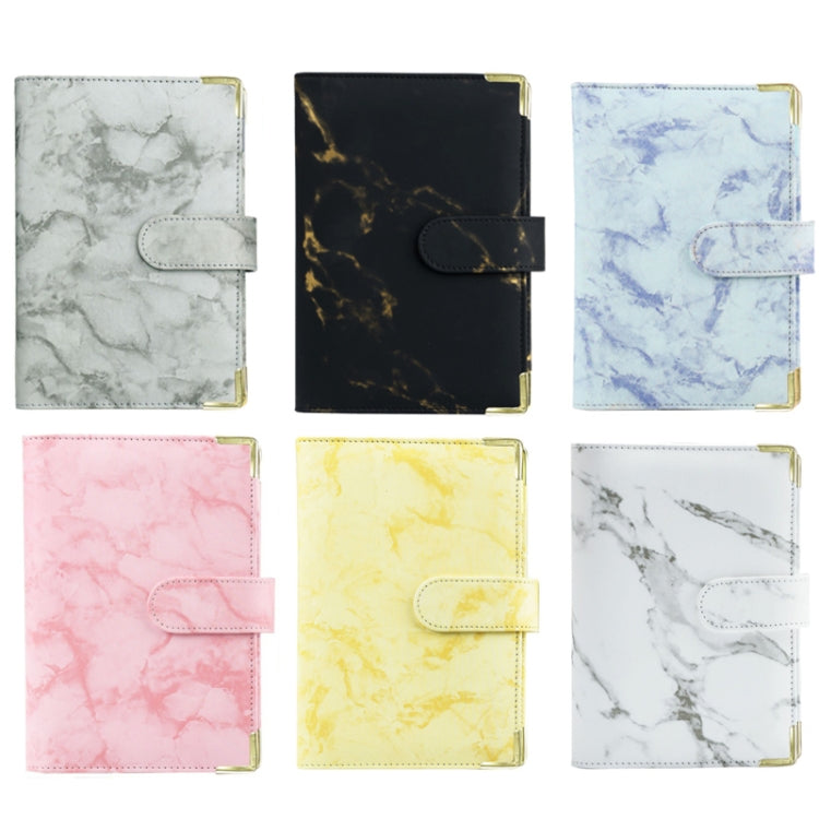A6 Binder Budget Book Marbled Notebook PU Leather Binder(White) - Notebooks by null | Online Shopping UK | buy2fix