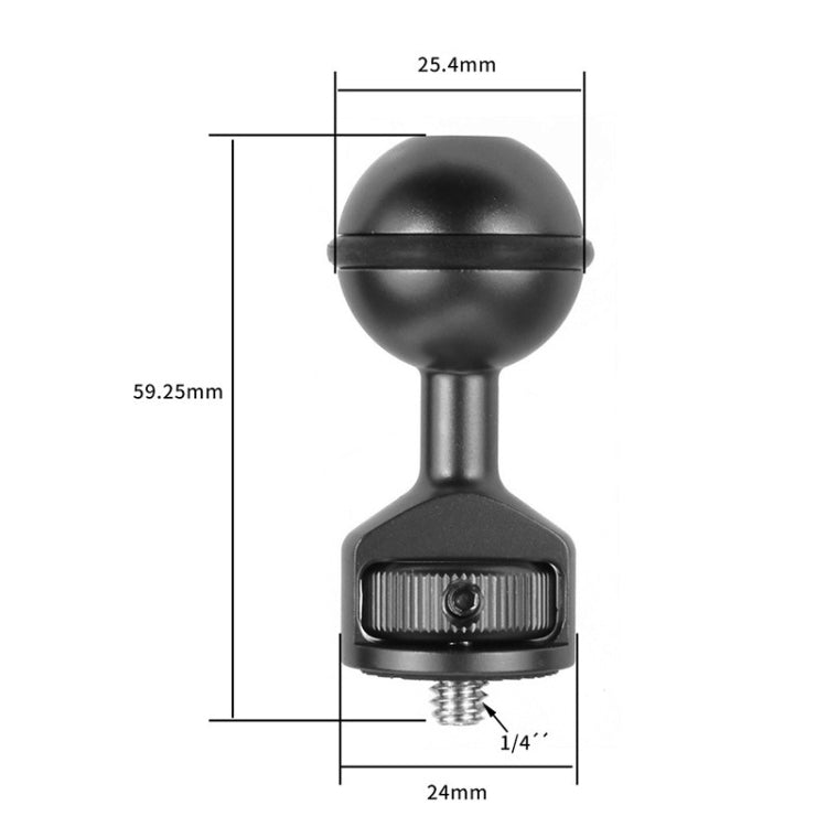 2.5cm Ball Head Clip for Action Camera Underwater Video Camera Light Diving Joint(Black) - DJI & GoPro Accessories by buy2fix | Online Shopping UK | buy2fix