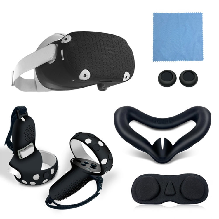 6 PCS/Set For Oculus quest2 Silicone All-Inclusive Console Controller Cover(Black) - Consumer Electronics by buy2fix | Online Shopping UK | buy2fix