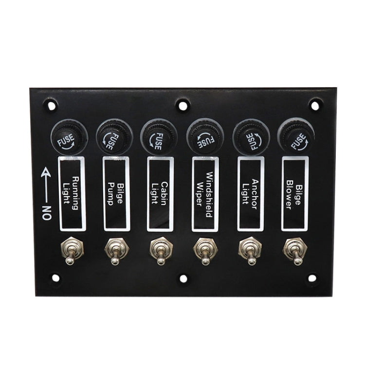 6 Groups Shake Switch AOS3045 Switch Panel Marine Retrofit Each With Independent Fuse Protection - In Car by buy2fix | Online Shopping UK | buy2fix