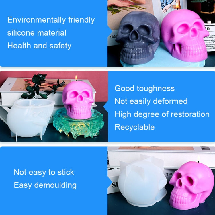D804 Epoxy Mould Skull Candle Silicone Mould - Home & Garden by buy2fix | Online Shopping UK | buy2fix