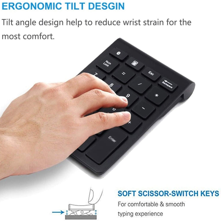 BT304 22 Keys Laptop Mini Wireless Keyboard, Spec: Bluetooth (Silver Black) - Wireless Keyboard by buy2fix | Online Shopping UK | buy2fix