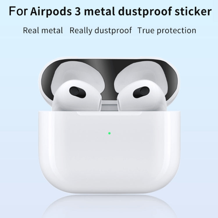 2 PCS Headphone Inner Cover Sticker Dustproof Protective Film For Airpods 3(Gold) - Protective Sticker by buy2fix | Online Shopping UK | buy2fix