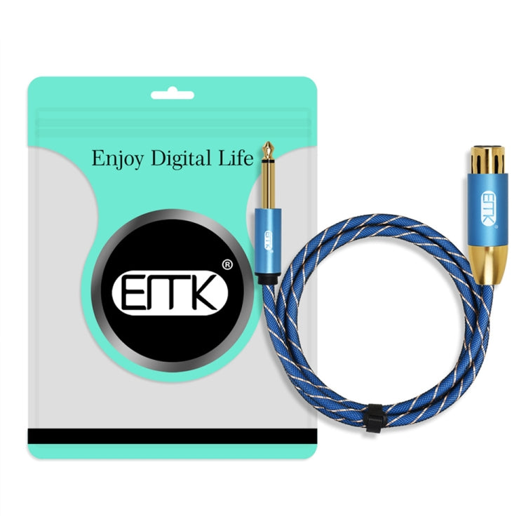 EMK KN603 2Pin 6.5mm Canon Line Balanced Audio Microphone Line,Cable Length: 5m(Blue) - Microphone Audio Cable & Connector by EMK | Online Shopping UK | buy2fix