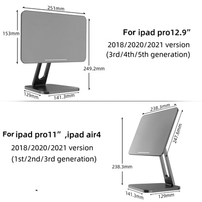 X27 Desktop Folding Rotating Tablet Magnetic Bracket For  iPad Pro 12.9 Inch (2018/2020/2021)(Grey) - Desktop Holder by buy2fix | Online Shopping UK | buy2fix