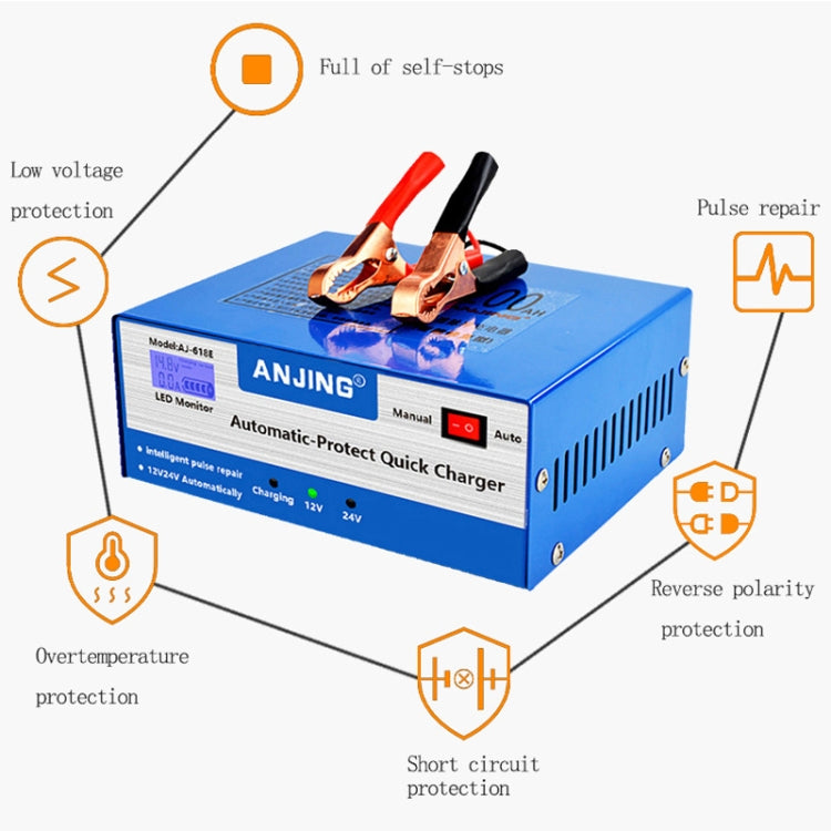 ANJING AJ-618E Battery Charger Car Battery Repairer, Model: US Plug - In Car by buy2fix | Online Shopping UK | buy2fix