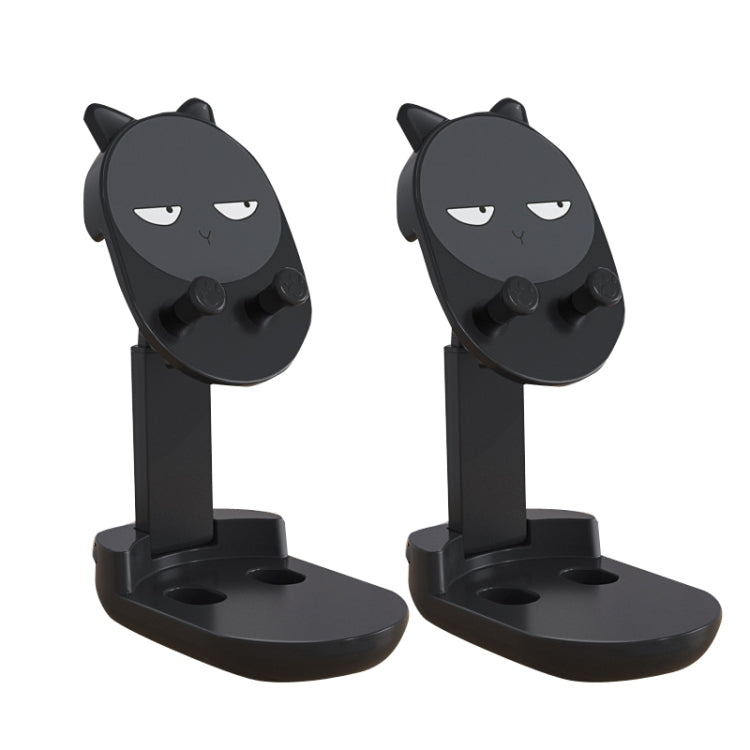 2PCS Mobile Phone Bracket Desktop Cute Cartoon Tablet Live Broadcast Bracket, Style: Cat Ear (Black) - Desktop Holder by buy2fix | Online Shopping UK | buy2fix