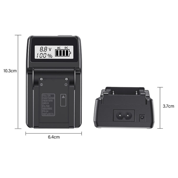 F550/F750/F970 LCD Single Charger Camera Battery Charger, EU Plug - Camera Accessories by buy2fix | Online Shopping UK | buy2fix