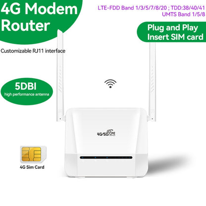 VR312 4G LTE Router 4G CPE FDD/TDD Card Mobile Router MOD Malay Version EU Plug(White) - Wireless Routers by buy2fix | Online Shopping UK | buy2fix