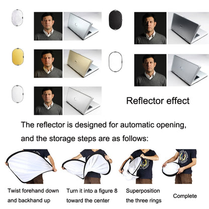 Selens  5 In 1 (Gold / Silver  / White / Black / Soft Light) Folding Reflector Board, Size: 80cm Round -  by Selens | Online Shopping UK | buy2fix