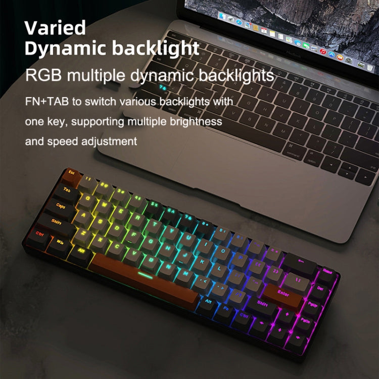 ZIYOU LANG T8 68 Keys RGB Gaming Mechanical Keyboard, Cable Length: 1.5m, Style: Micro Light Version Green Shaft - Wired Keyboard by ZIYOU LANG | Online Shopping UK | buy2fix